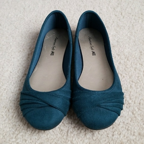 flat teal shoes